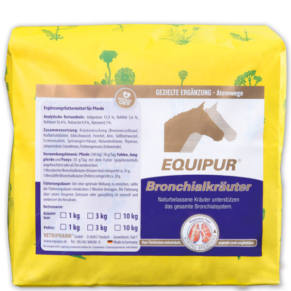 EQUIPUR Bronchialkräuter - Ergänzungsfutter für Pferde 3 kg